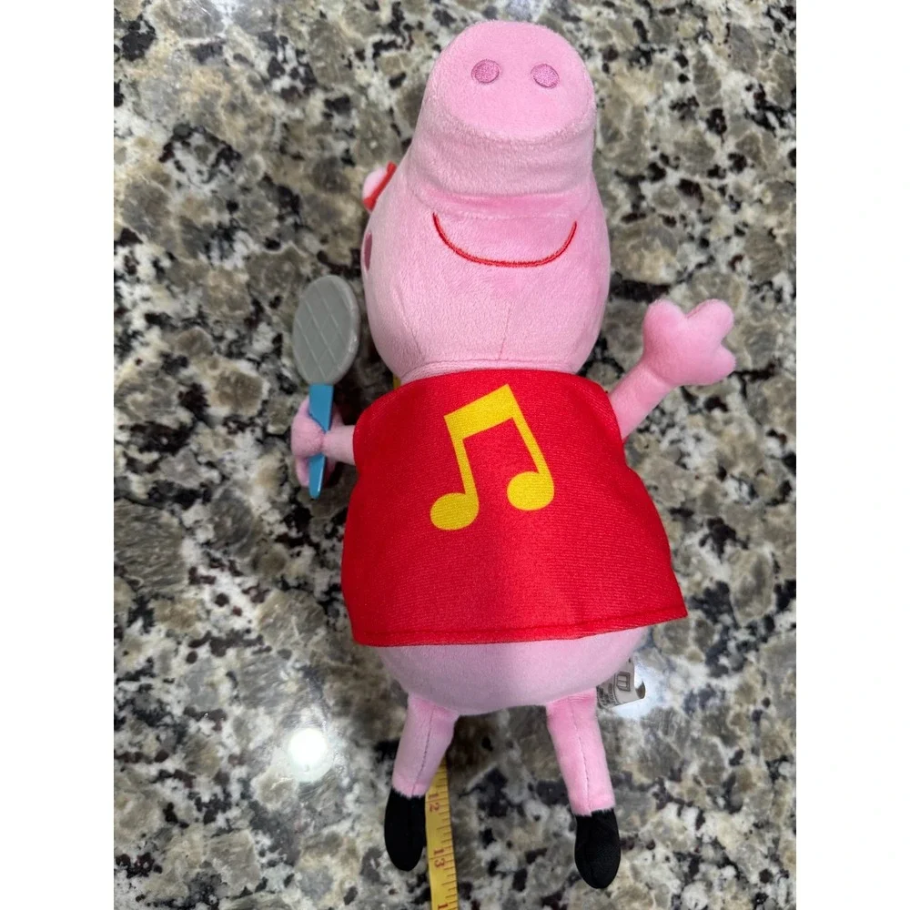 Peppa Pig Singing Plush Stuffed Animal Red Music Note Dress Microphone 13 Inch